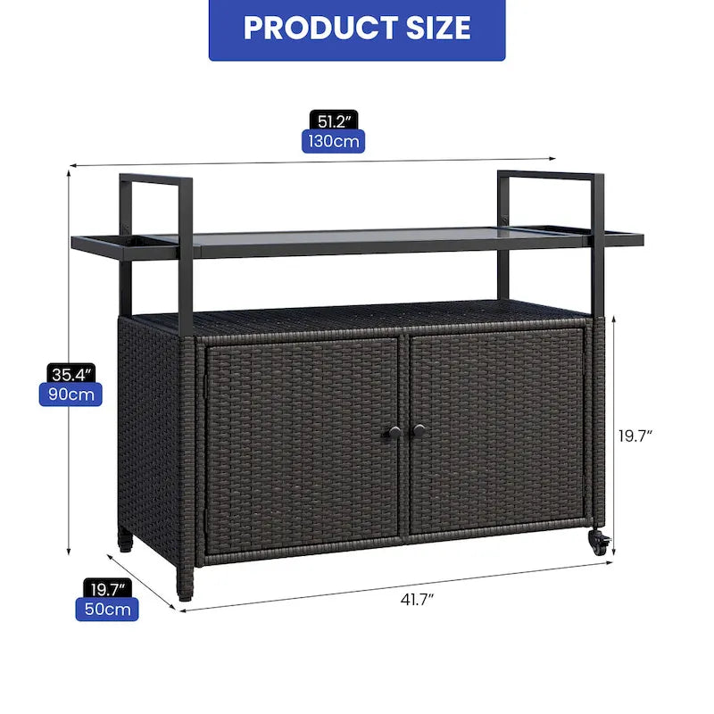 Ensemble de bar Co avec revêtement extérieur en osier