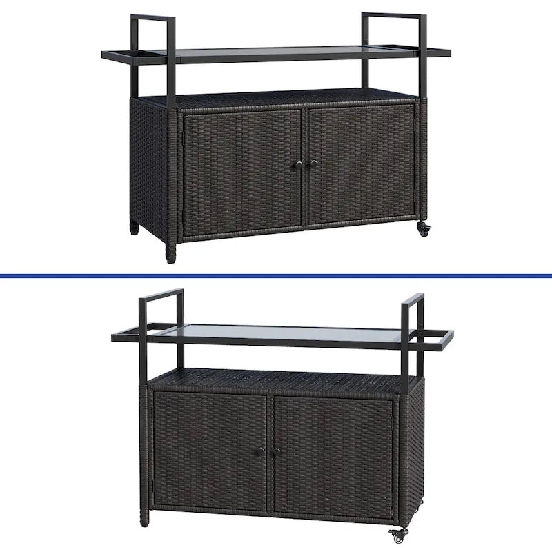 Ensemble de bar Co avec revêtement extérieur en osier