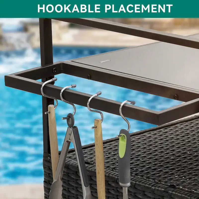 Ensemble de bar Co avec revêtement extérieur en osier