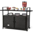 Ensemble de bar Co avec revêtement extérieur en osier