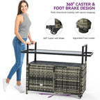 Ensemble de bar Co avec revêtement extérieur en osier