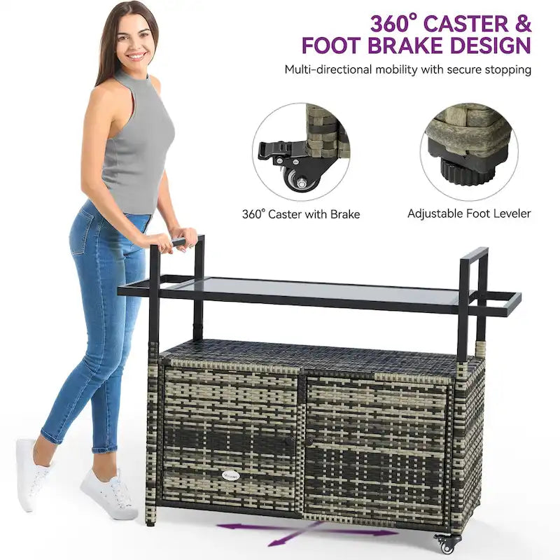 Ensemble de bar Co avec revêtement extérieur en osier