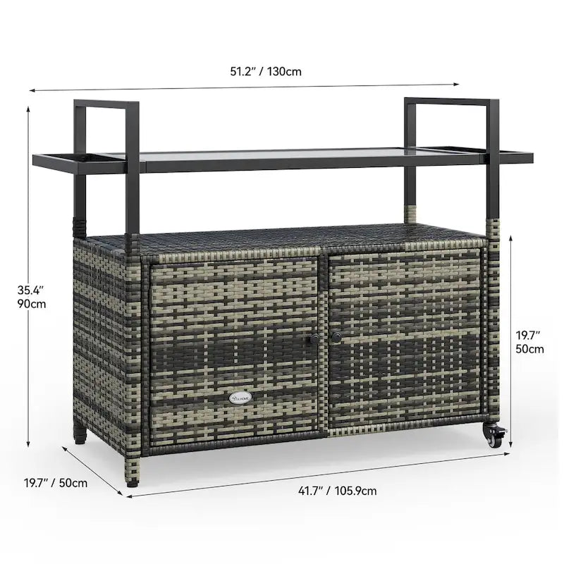 Ensemble de bar Co avec revêtement extérieur en osier