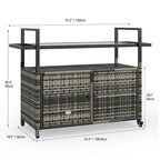 Ensemble de bar Co avec revêtement extérieur en osier