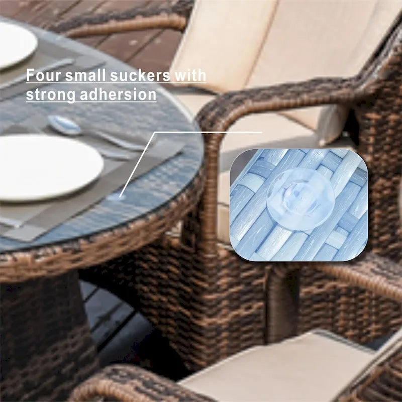 Ensemble de salle à manger d'extérieur en résine tressée 7 pièces avec 6 chaises - Non disponible