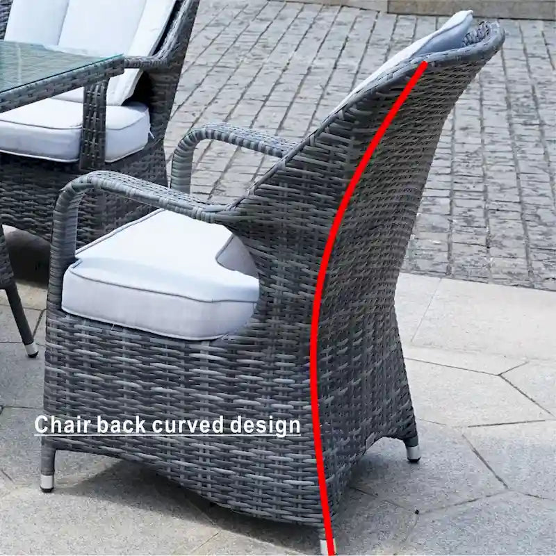 Ensemble de salle à manger d'extérieur en résine tressée 7 pièces avec 6 chaises - Non disponible