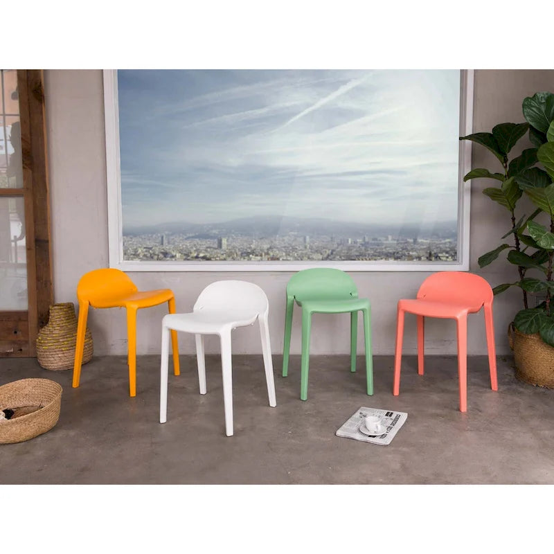 Tabourets bas empilables en résine Lagoon Joyous, lot de 2