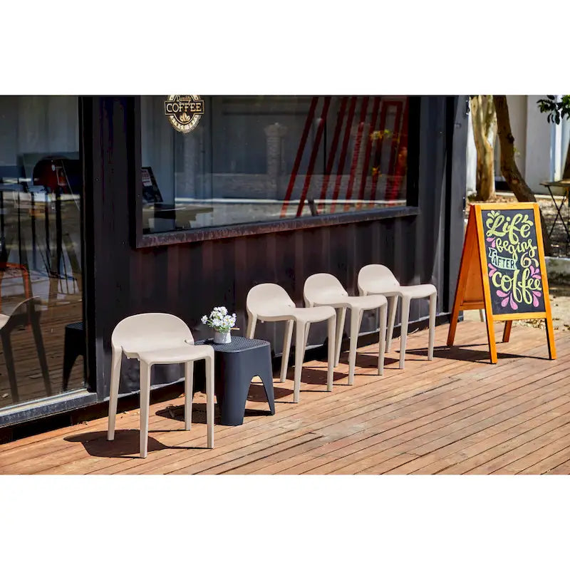 Tabourets bas empilables en résine Lagoon Joyous, lot de 2