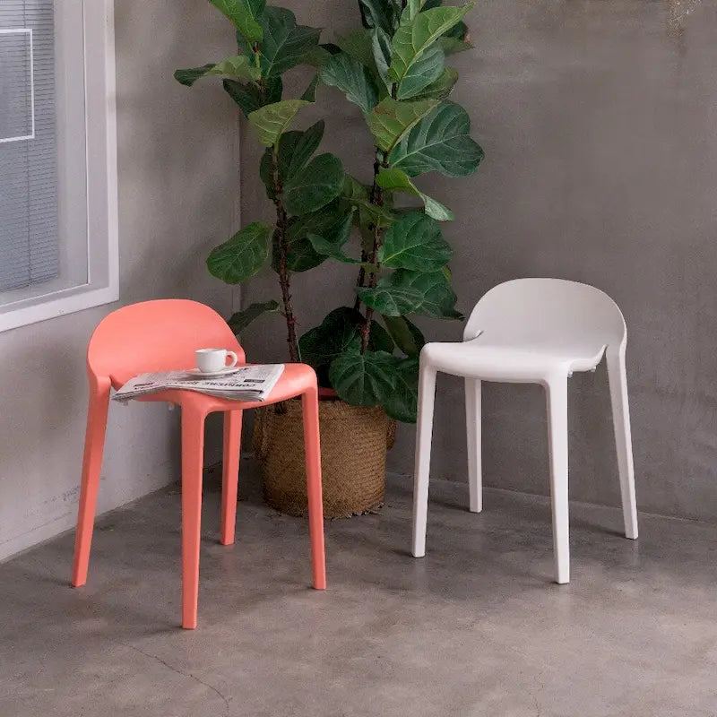 Tabourets bas empilables en résine Lagoon Joyous, lot de 2