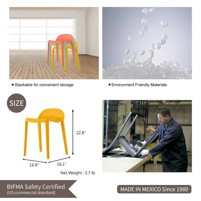 Tabourets bas empilables en résine Lagoon Joyous, lot de 2