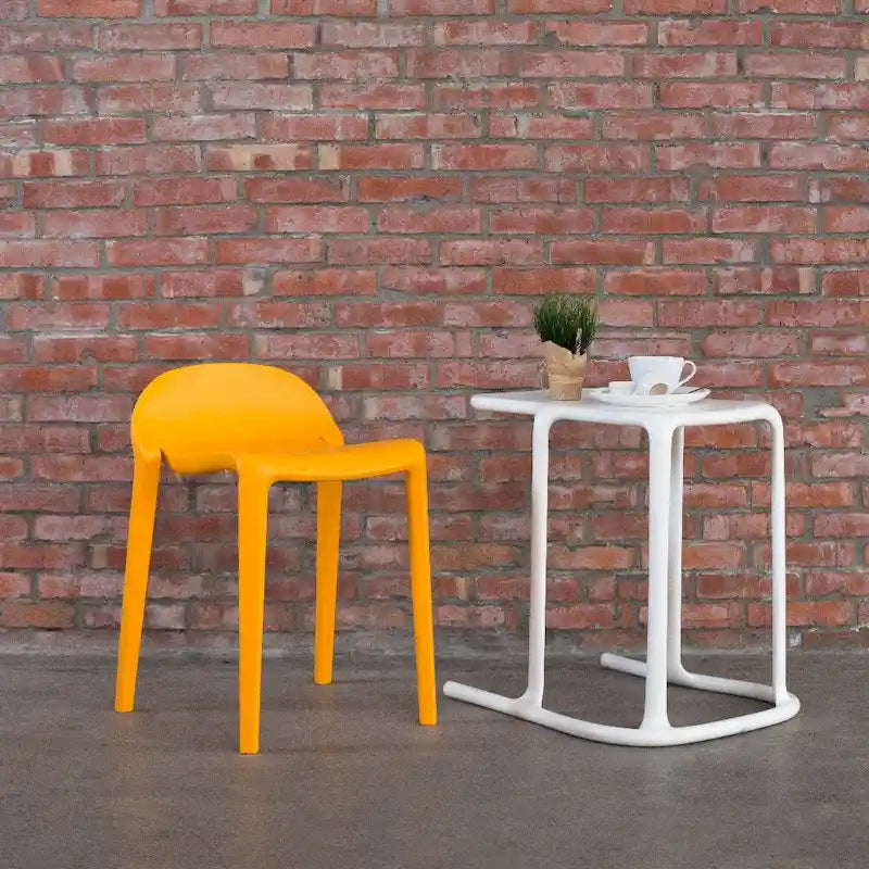 Tabourets bas empilables en résine Lagoon Joyous, lot de 2