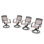 Ensemble de 4 chaises de salle à manger de patio PHI VILLA, fabriquées avec une structure robuste en aluminium et un tissu textilene respirant.