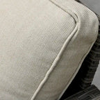 Ensemble de canapé d'angle d'extérieur 3 pièces en résine tressée OVIOS avec pouf et structure en acier