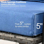 Ensemble de canapé d'angle d'extérieur 3 pièces en résine tressée OVIOS avec pouf et structure en acier