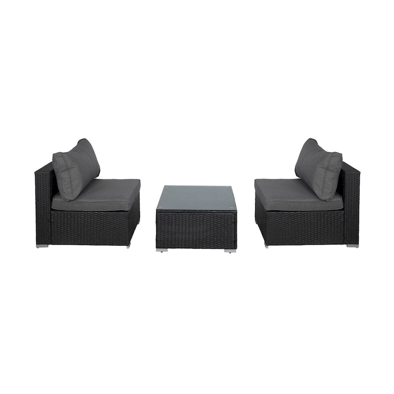 Luxton 64 Wide Outdoor Cushioned Chairs with Coffee Table