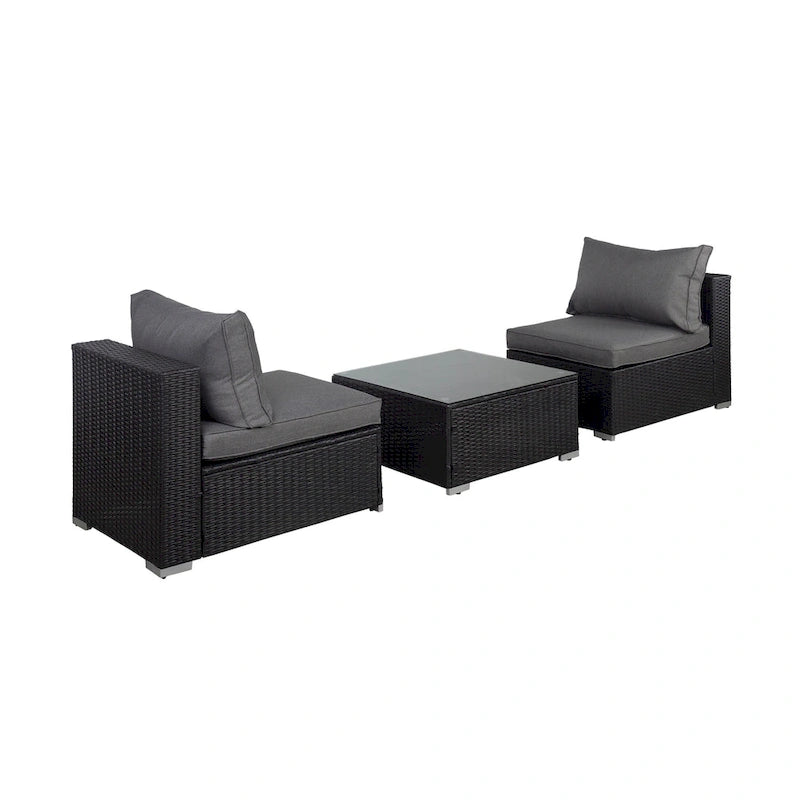Chaises de jardin Luxton 64 avec coussins et table basse