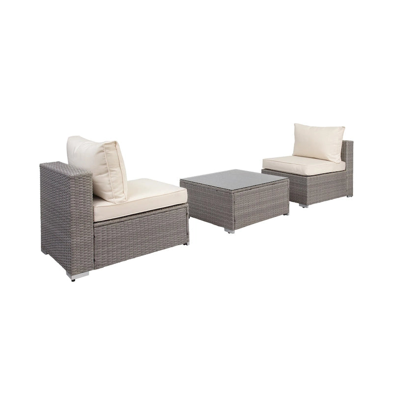 Chaises de jardin Luxton 64 avec coussins et table basse