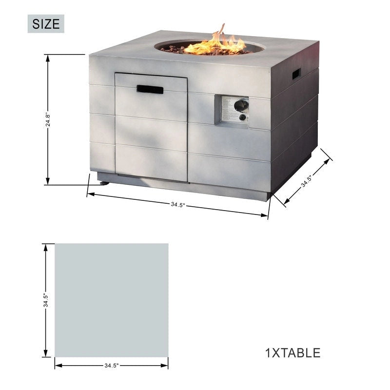 Ensemble de canapé de conversation extérieur en osier 7 pièces avec foyer