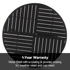 Ensemble de salle à manger d'extérieur 5 pièces, comprenant 4 chaises pivotantes avec structure en aluminium et revêtement en tissu textilene respirant, et 1 table ronde en métal.