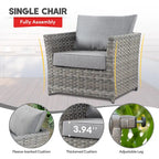 Ensemble de conversation XIZZI 7 pièces en rotin tressé pour patio extérieur