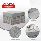 Ensemble de conversation XIZZI 7 pièces en rotin tressé pour patio extérieur