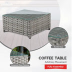 Ensemble de conversation XIZZI 7 pièces en rotin tressé pour patio extérieur