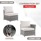 Ensemble de conversation XIZZI 7 pièces en rotin tressé pour patio extérieur