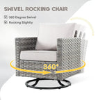 Ensemble de conversation XIZZI 7 pièces en rotin tressé pour patio extérieur