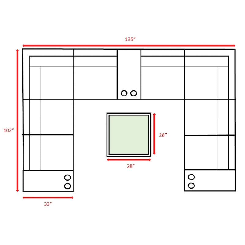 Ensemble de conversation 12 pièces LSI Antibes en osier gris et aluminium