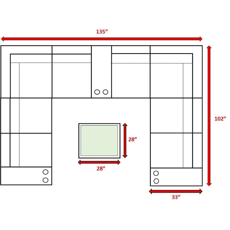 Ensemble de conversation 12 pièces LSI Antibes en osier gris et aluminium
