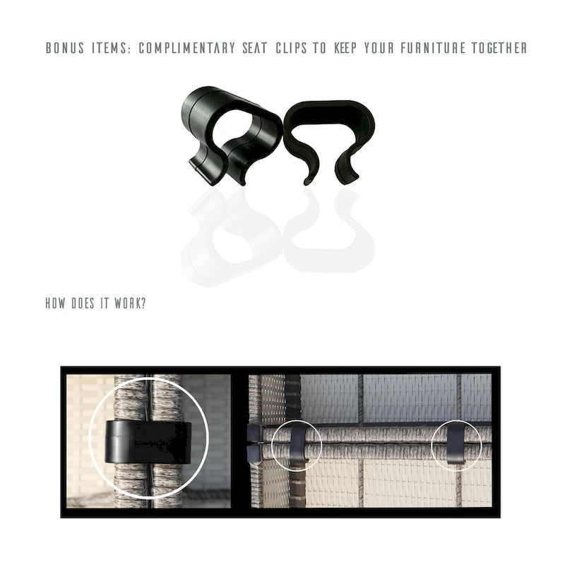 Ensemble de conversation 12 pièces LSI Antibes en osier gris et aluminium