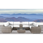 Ensemble de conversation 12 pièces LSI Antibes en osier gris et aluminium