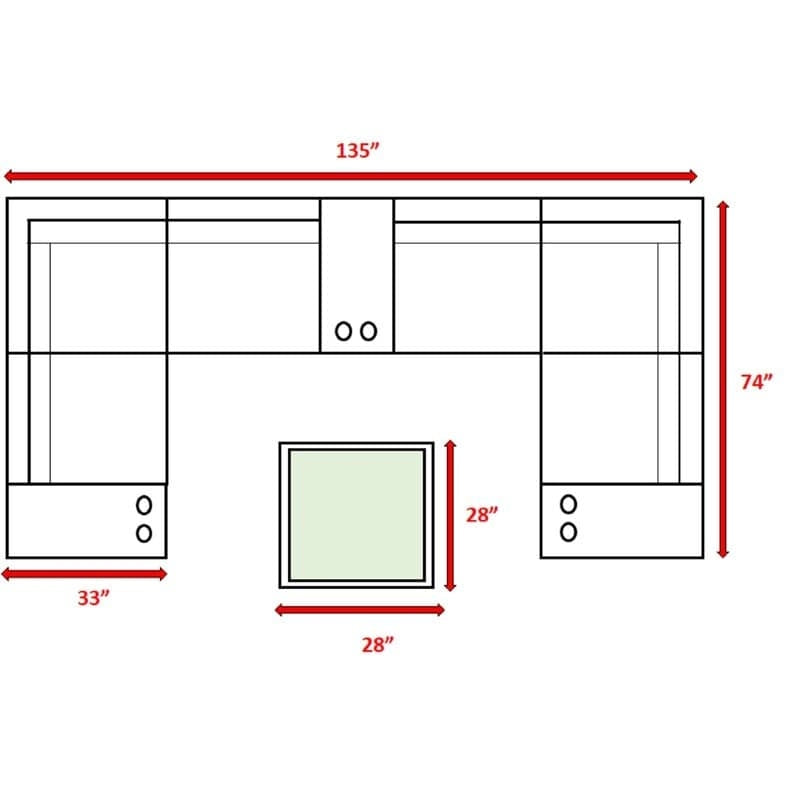 Ensemble de conversation 12 pièces LSI Antibes en osier gris et aluminium