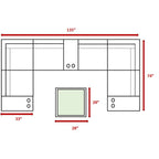 Ensemble de conversation 12 pièces LSI Antibes en osier gris et aluminium