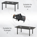 Ensemble de salle à manger d'extérieur 7/9 pièces, 6/8 chaises pliantes inclinables, 1 table rectangulaire extensible