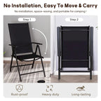 Ensemble de salle à manger d'extérieur 7/9 pièces, 6/8 chaises pliantes inclinables, 1 table rectangulaire extensible