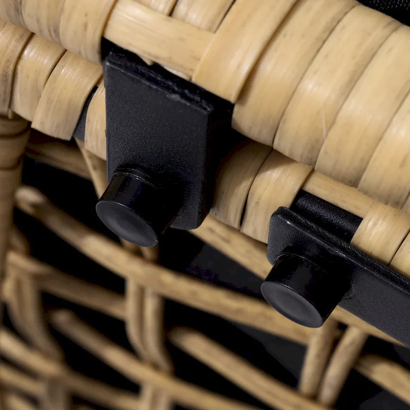 Fauteuil œuf d'extérieur Pellabant en osier tressé avec coussins - 59 cm P x 70 cm L x 144 cm H