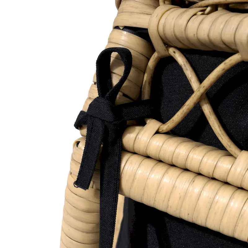 Fauteuil œuf d'extérieur Pellabant en osier tressé avec coussins - 59 cm P x 70 cm L x 144 cm H