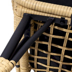 Fauteuil œuf d'extérieur Pellabant en osier tressé avec coussins - 59 cm P x 70 cm L x 144 cm H