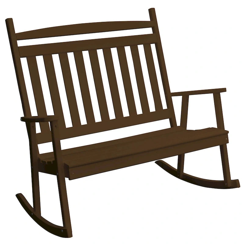 Fauteuil à bascule double classique en pin pour véranda