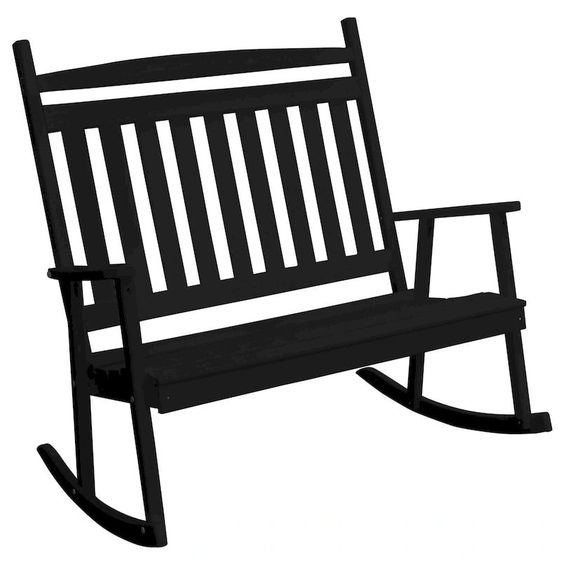 Fauteuil à bascule double classique en pin pour véranda