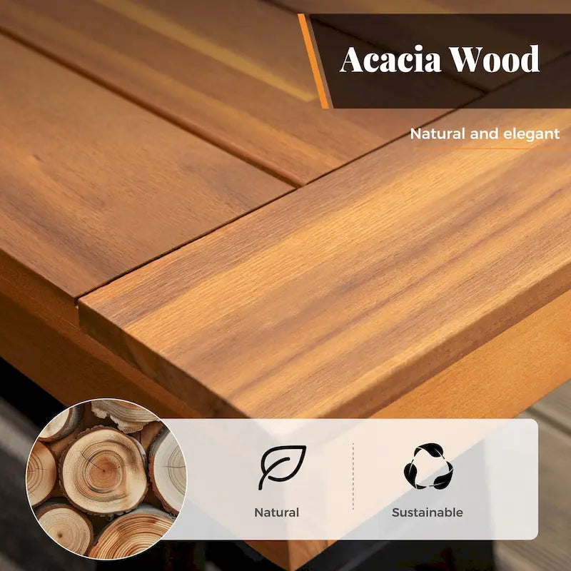 Ensemble de salle à manger d'extérieur 7 pièces en rotin et bois avec coussins MAISON ARTS