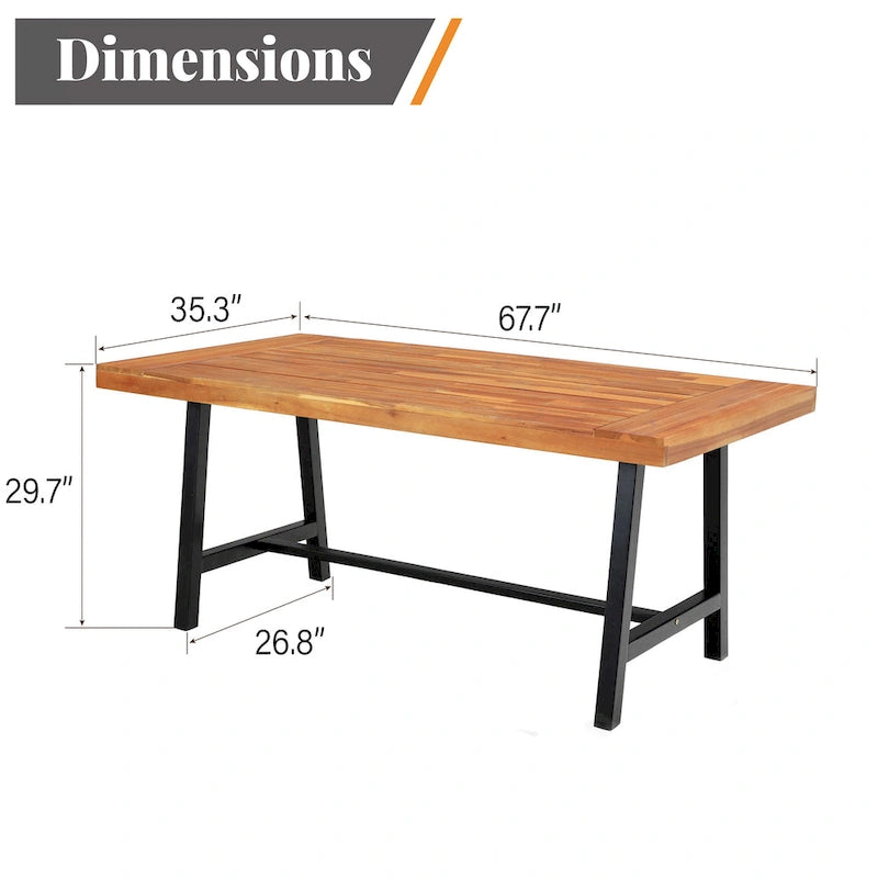 Ensemble de salle à manger d'extérieur 7 pièces en rotin et bois avec coussins MAISON ARTS