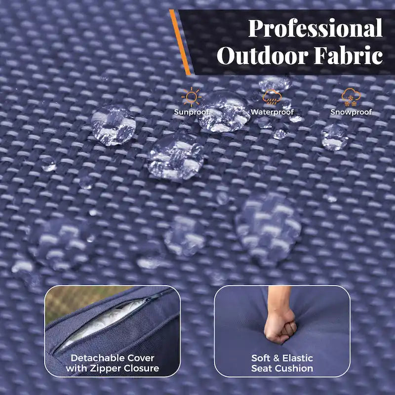 Ensemble de salle à manger d'extérieur 7 pièces en rotin et bois avec coussins MAISON ARTS