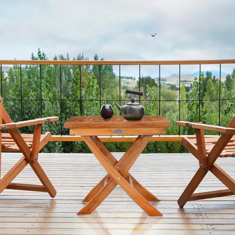 Table d'appoint pliante d'extérieur Chic Teak Titanic en bois de teck, 50 cm de côté