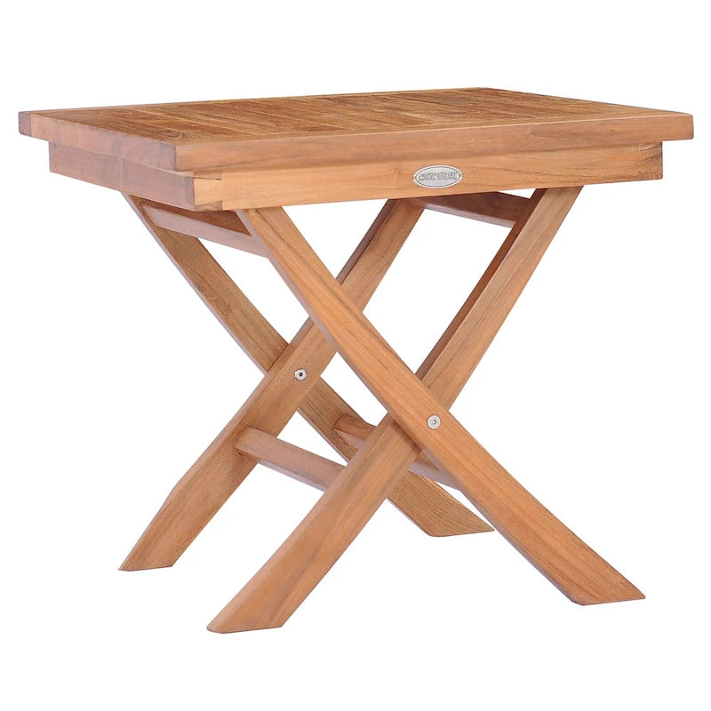 Table d'appoint pliante d'extérieur Chic Teak Titanic en bois de teck, 50 cm de côté