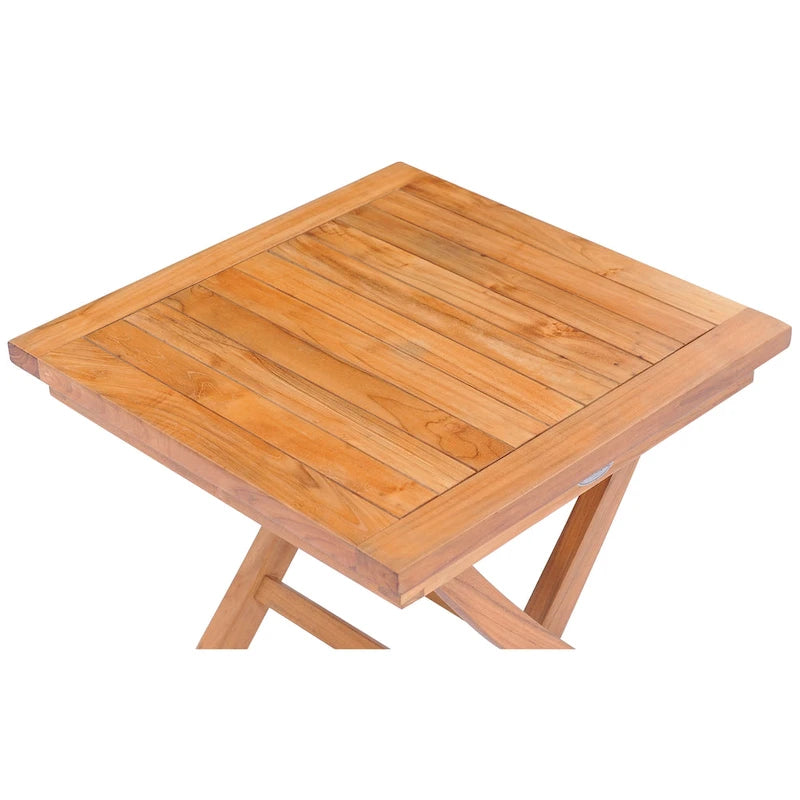 Table d'appoint pliante d'extérieur Chic Teak Titanic en bois de teck, 50 cm de côté