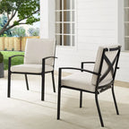 Ensemble de 2 chaises de jardin Crosley Kaplan - 63 cm (L) x 63 cm (P) x 94 cm (H)