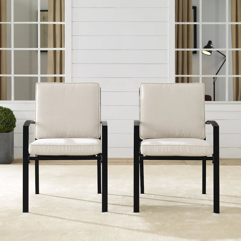 Ensemble de 2 chaises de jardin Crosley Kaplan - 63 cm (L) x 63 cm (P) x 94 cm (H)