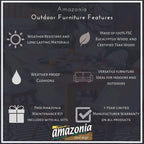 Ensemble de salle à manger extensible en teck Amazonia 11 pièces avec coussins - 11 pièces